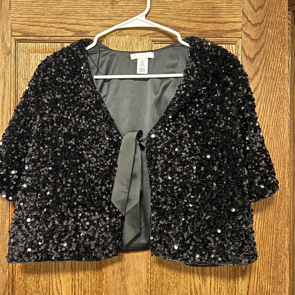 H&M Black Sequin Shrug
